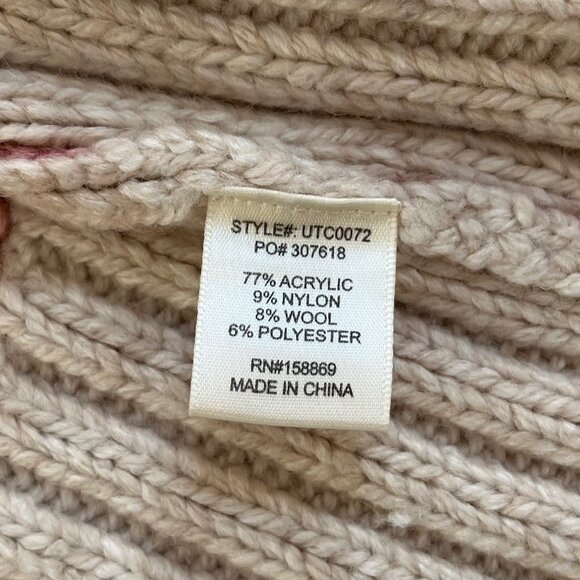 Promesa Pink and Cream Colorblock Cable Knit Sweater Cardigan - Picture 13 of 16